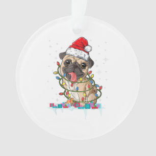 Lumières de sapin de Noël Pug Santa Chien Cadeaux