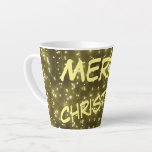 Lumières dorées scintillantes Latte de Noël Mug