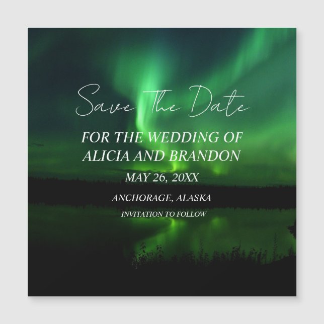 Lumières du Nord Aurora Borealis Magnet Mariage (Devant)