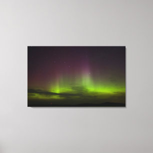 LUMIÈRES DU NORD SUR LA TOILE DE JOUR D'HIVER