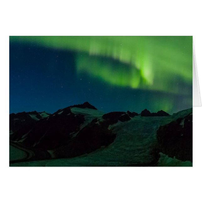 Lumières du nord sur le champ de glace de Juneau (Devant horizontal)