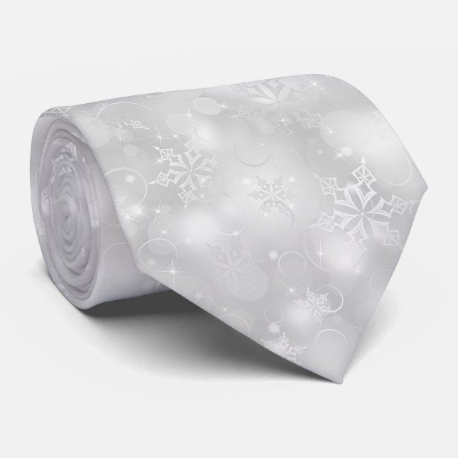 Lumières et flocons de neige, argent - cravates de (Roulé)