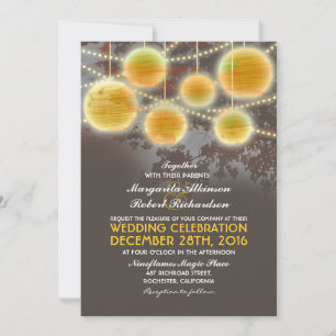 Lumières et lanternes élégante invitation de maria