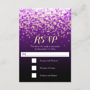 Lumières étincelantes mariage violet RSVP