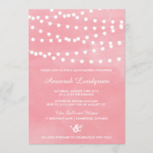 Lumières Fairy Pink Quinceañera Invitation