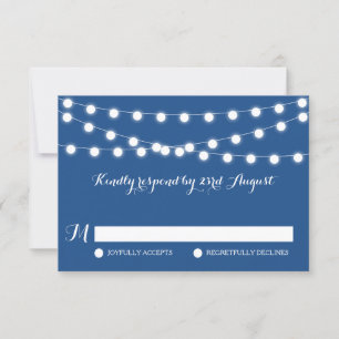 Lumières Fée Blanche   Carte RSVP de mariage bleu