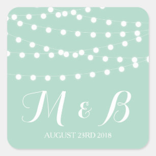 Lumières Fée Blanche Sticker Monogramme Mariage