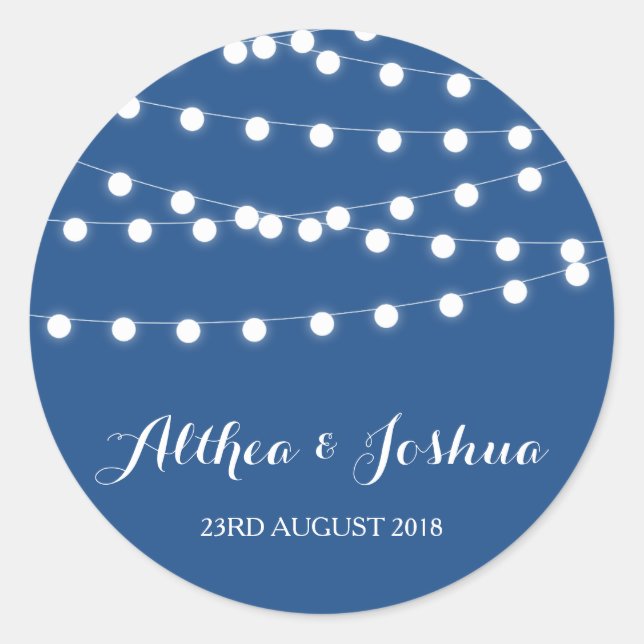 Lumières Fée Blanche | Stickers mariage bleu (Devant)