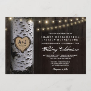 Lumières + Invitations de mariage pour les oiseaux