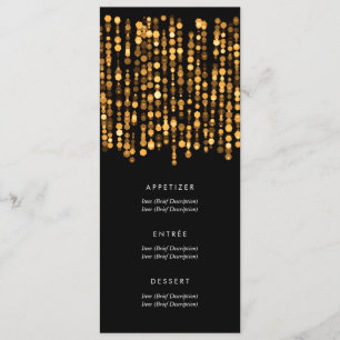 Lumières modernes d'or de menu élégant de mariage