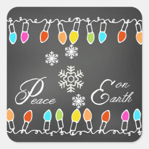 Lumières Paix sur Terre Stickers de Noël