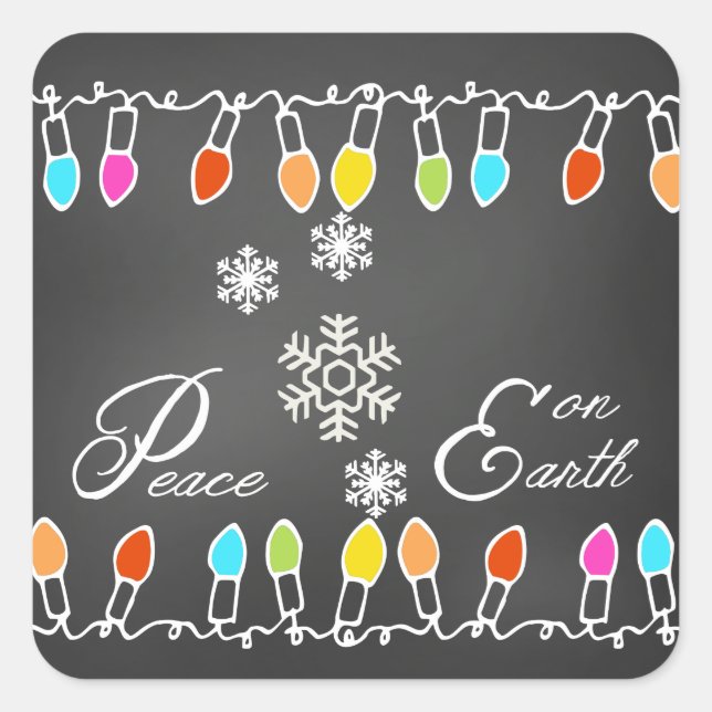 Lumières Paix sur Terre Stickers de Noël (Devant)