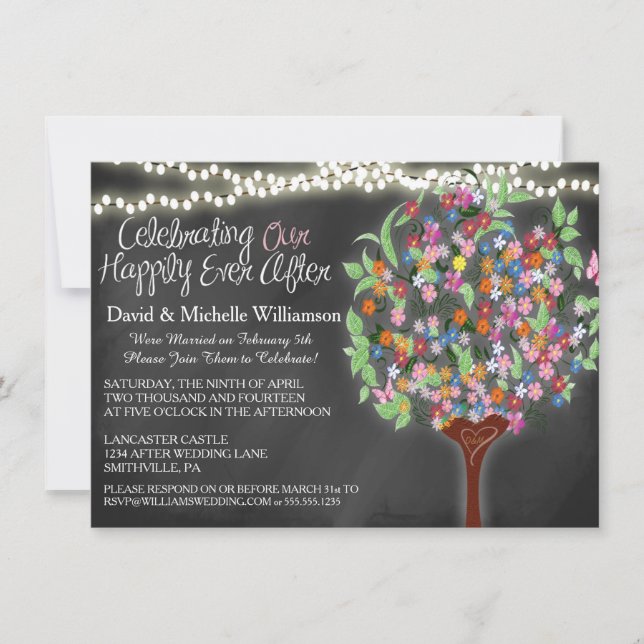 Lumières romantiques Invitation à un mariage dans  (Devant)