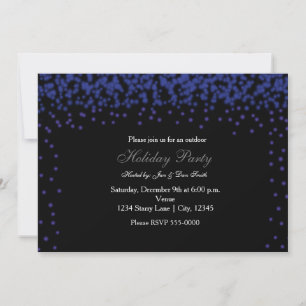 Lumières scintillantes bleues sur invitation de fê