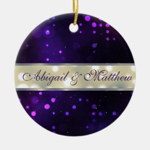 Lumières violettes Ornement de Noël personnalisé