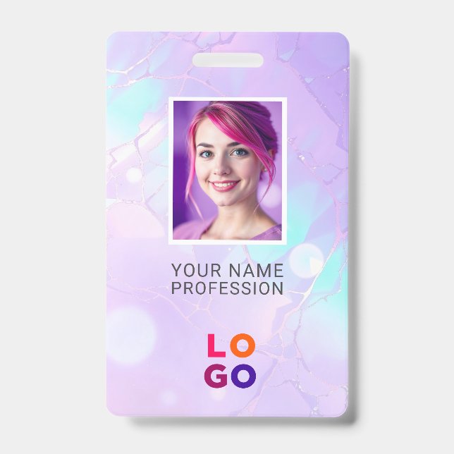 Lumina Opal Business Logo, Foto, QR Code, Name ID Ausweis (Vorderseite)