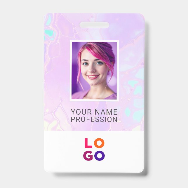 Lumina Opal Business Logo, Foto, QR Code, Name ID Ausweis (Vorderseite)