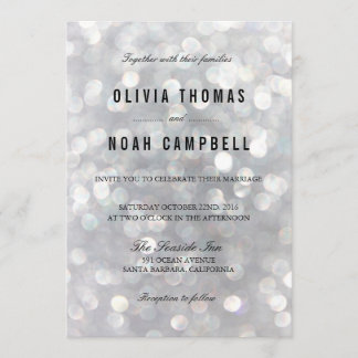 Luminaires gris moderne Elégant Mariage Invitation