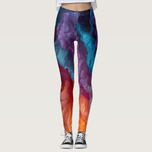 Lumineszente abstrakte Seidenpapier-Schichten Leggings