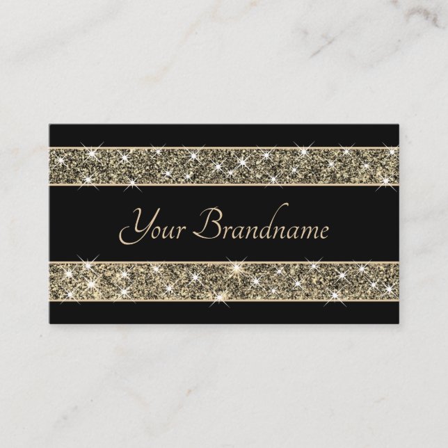 Lumineszente Stars Gold Glitzer Sparkle Glamour Bl Visitenkarte (Vorderseite)