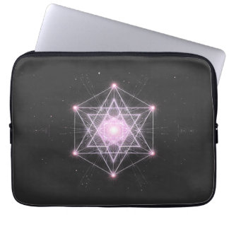 Lumineszentes Heilige Geometrie Sternenmuster Laptopschutzhülle
