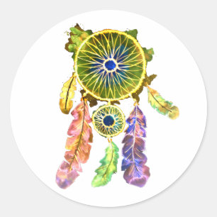 Lumineszenz Dreamcatcher Runder Aufkleber