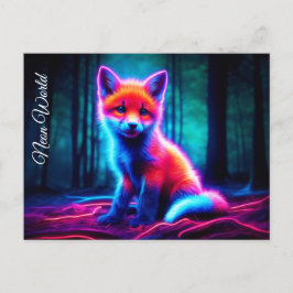 Lumineszenz Fuchs Tier tief dunkle Wälder Postkarte