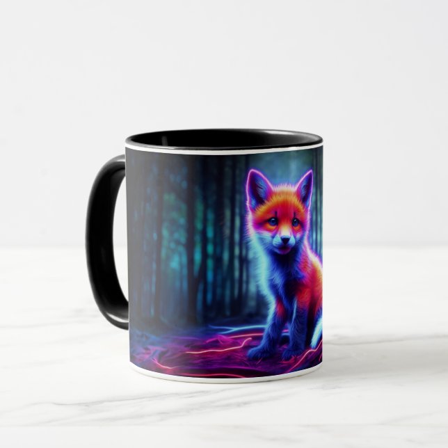 Lumineszenz Fuchs Tier tief dunkle Wälder Tasse (Vorderseite Links)