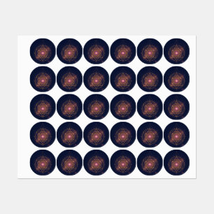 Lumineszierendes Mandala der goldenen Harmonie Etiketten