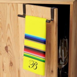 Lumineuse bande de serape monogramme serviette de 