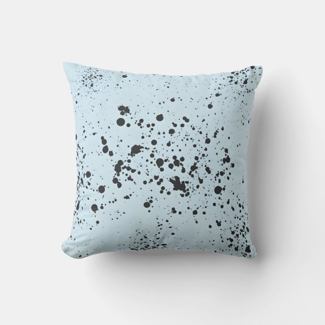 Lumineuse Bleu et Noir Encre Lève Oreiller (Recto)