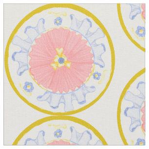 Lumineuse Passion Fleur Médaillon Floral Tissu de