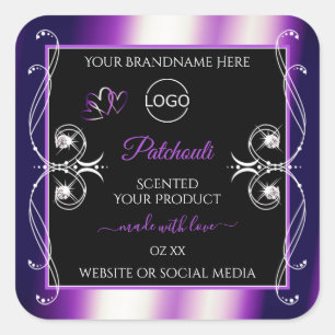 Lumineuse violet noir produit Étiquette Bijoux Log