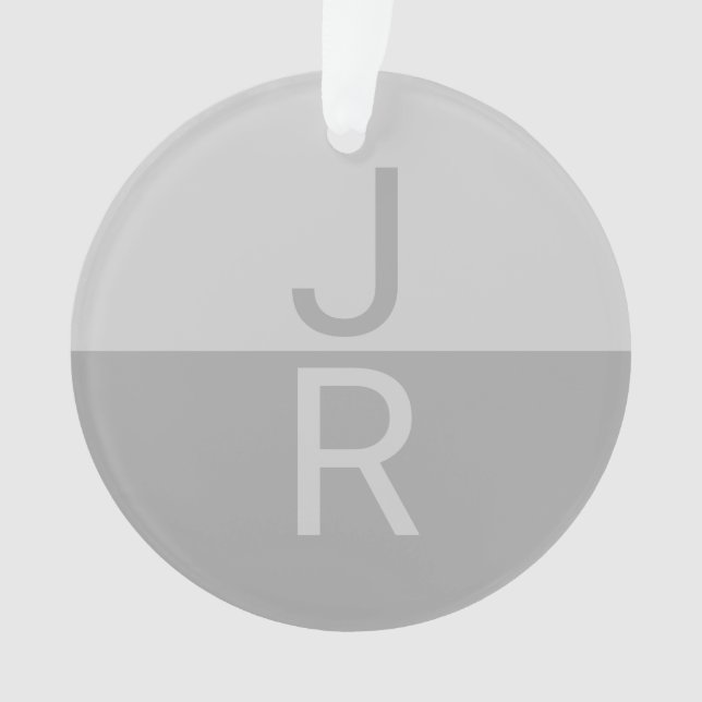 Lumineuses Gris & Gris Initiales Modernes Monogram (devant)