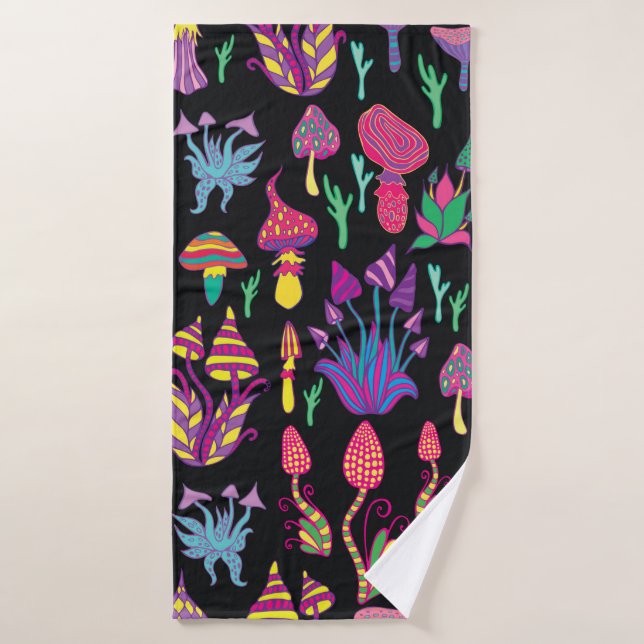 Lumineux, hallucinogène, décoratif, fantastique mu (Serviette de bain)