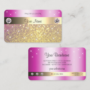 Luminös rosa Lila Glitzer mit Diamanten Visitenkarte