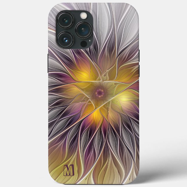 Luminöse Blume Abstraktes Fraktal Monogramm Case-Mate iPhone Hülle (Rückseite)