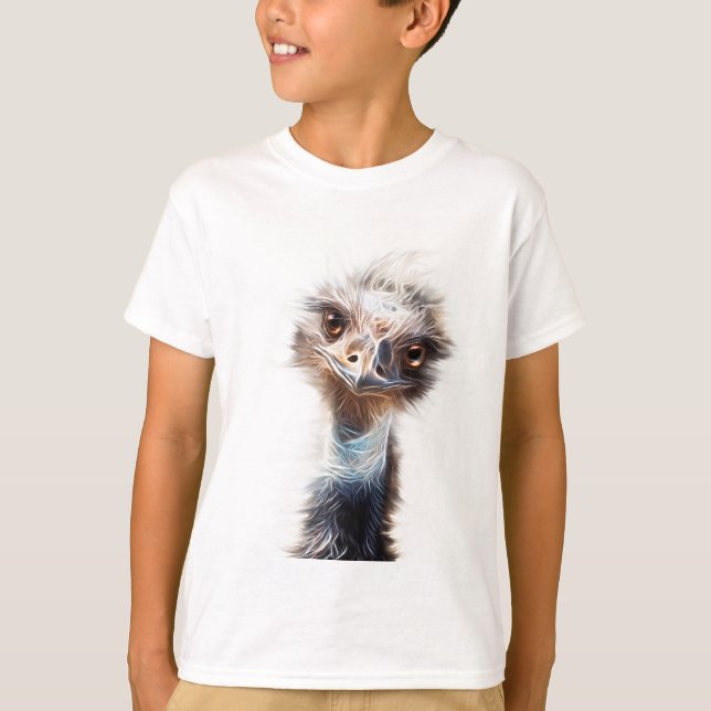 Luminöse Emu Art Hähnchen T-Shirt (Vorderseite)
