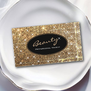 Luminöse Gold Glitzer Beruflich Beauty Makeup Visitenkarte