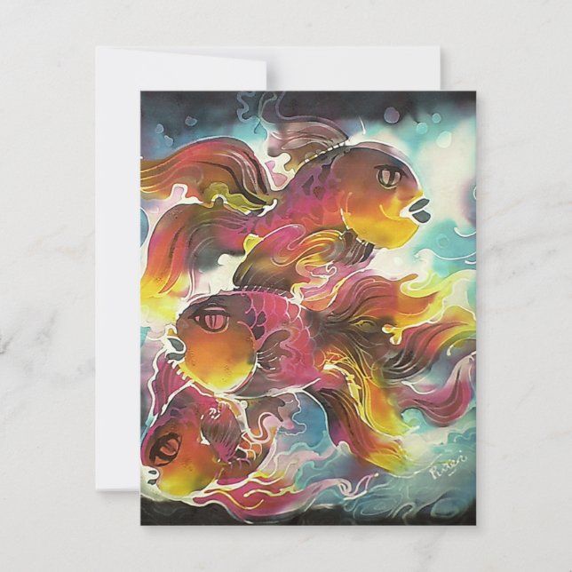Luminöse Goldfish Silk Art (Vorderseite)