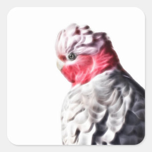 Luminöse Parrot Art Rose Stickerei Quadratischer Aufkleber