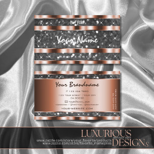 Luminöse Rose Gold Silber Glitzer Stars kunstvoll Visitenkarte
