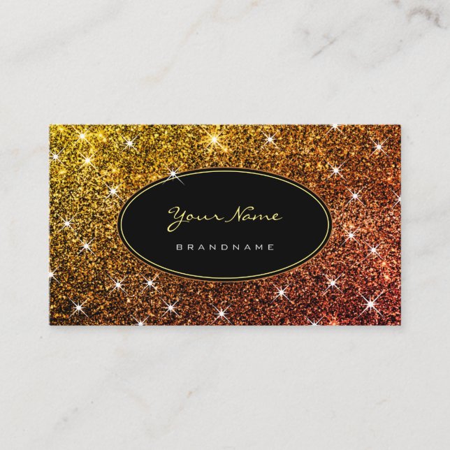 Luminöse Rose Golden Glitzer Glam Trendy Werbeakti Visitenkarte (Vorderseite)