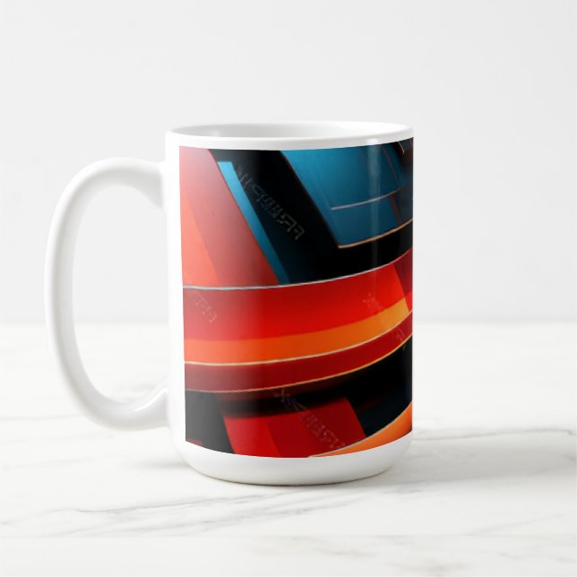 Luminous Abstract Ribbon Waves Kaffeetasse (Links)