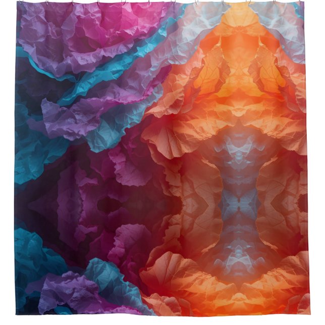 Luminous Abstract Tissue Paper Layers Duschvorhang (Vorderseite)