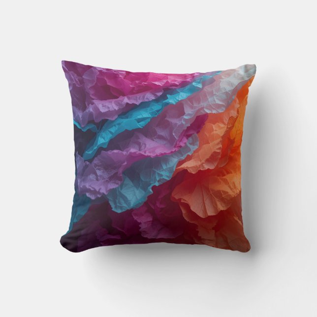 Luminous Abstract Tissue Paper Layers Kissen (Vorderseite)
