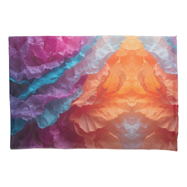 Luminous Abstract Tissue Paper Layers Kissenbezug (Vorderseite-Links)