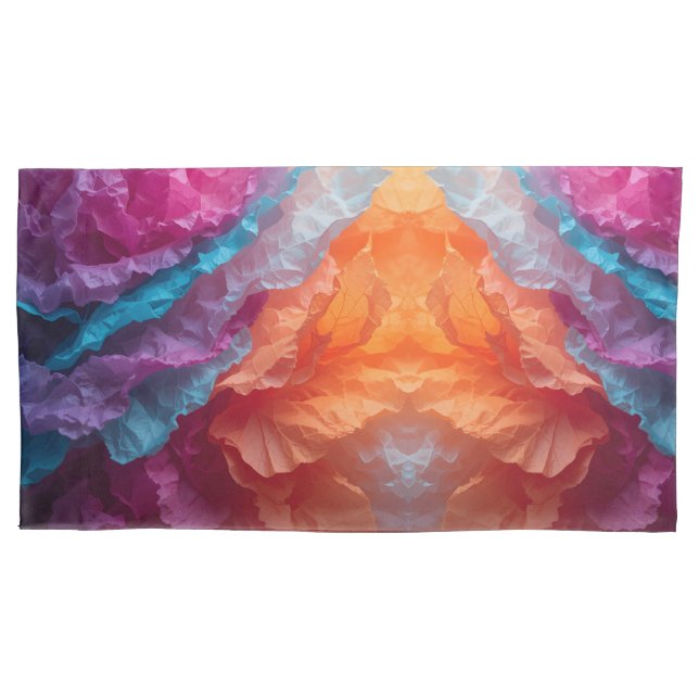 Luminous Abstract Tissue Paper Layers Kissenbezug (Vorderseite-Links)