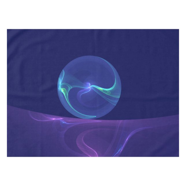 Luminous Blue Lila Dream Abstraktes Fraktal Kunst, Tischdecke (Vorderseite (Horizontal))