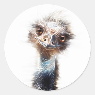 Luminous Chicken Emu Art Stickers